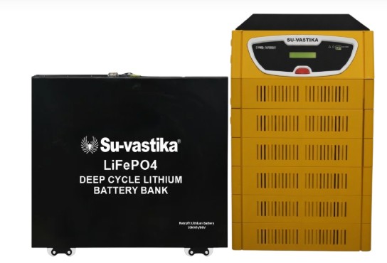 Su-Kam Solar PCU 10 KVA with MPPT and LiFePO4 9 KWh battery — modern hybrid solar system built on the patent portfolio